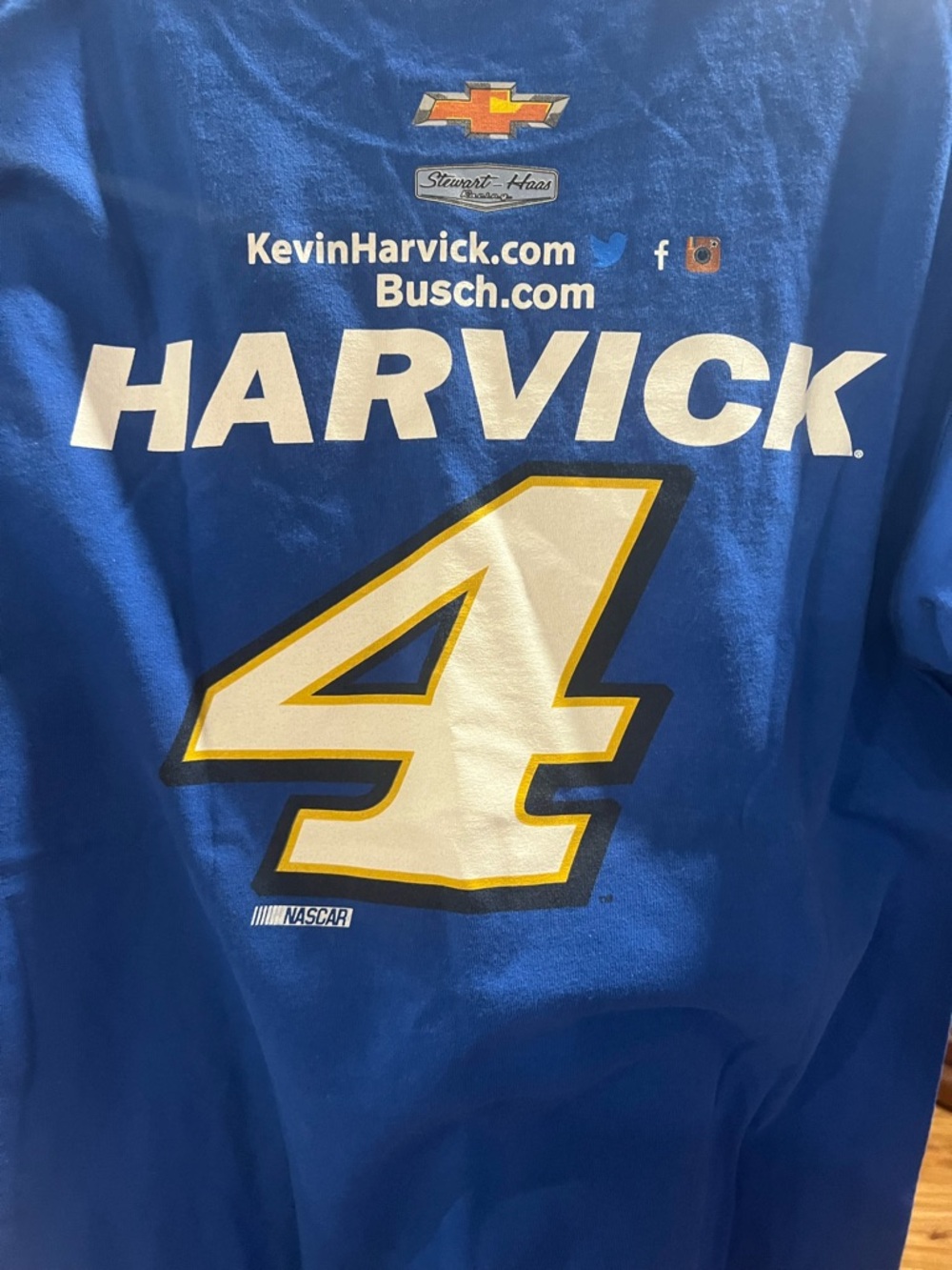 #4 Short Sleeve NASCAR Fan Tee Kevin Harvick  - Blue